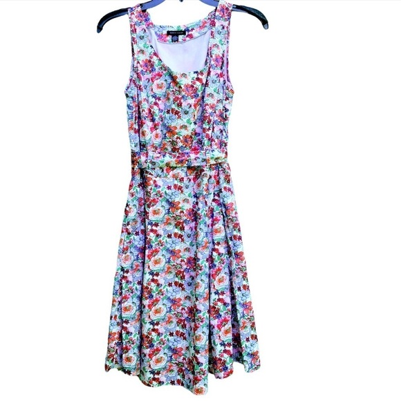 Tommy Hilfiger Belted Floral Sleeveless Dress Women’s Size 2 - Picture 1 of 5